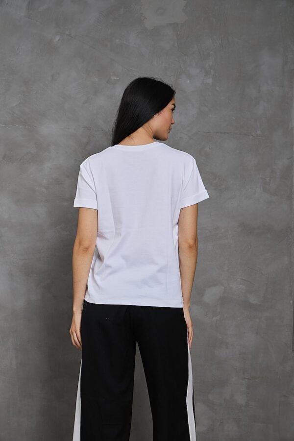 Polo Bea | Cuello V manga con doblez<span> - </span>Blanco, M