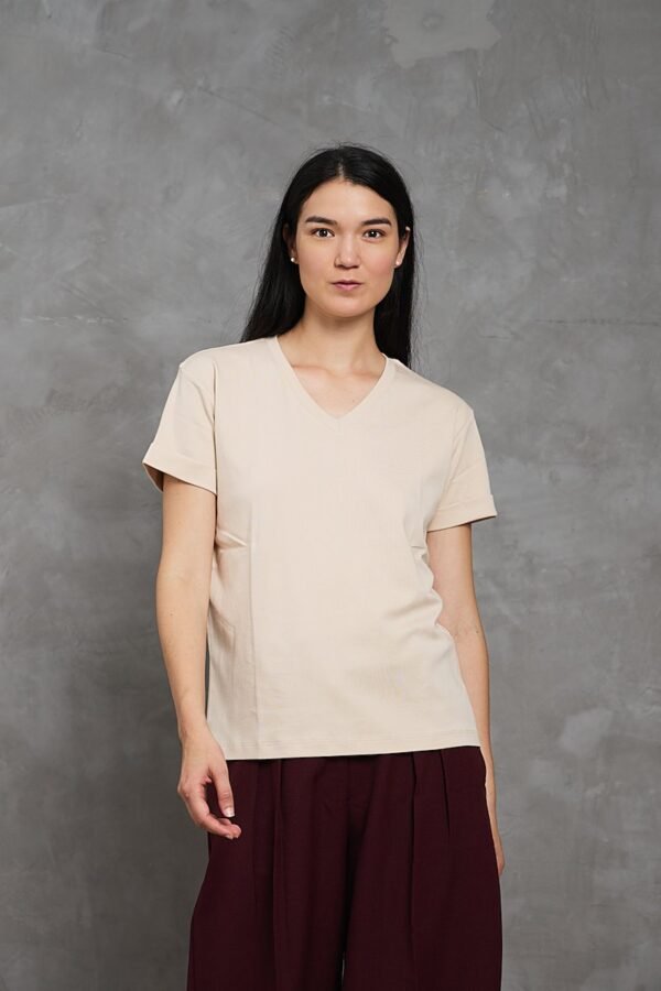 Polo Bea | Cuello V manga con doblez<span> - </span>Cappuccino, XS
