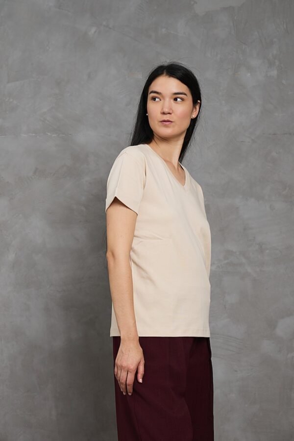 Polo Bea | Cuello V manga con doblez<span> - </span>Cappuccino, S