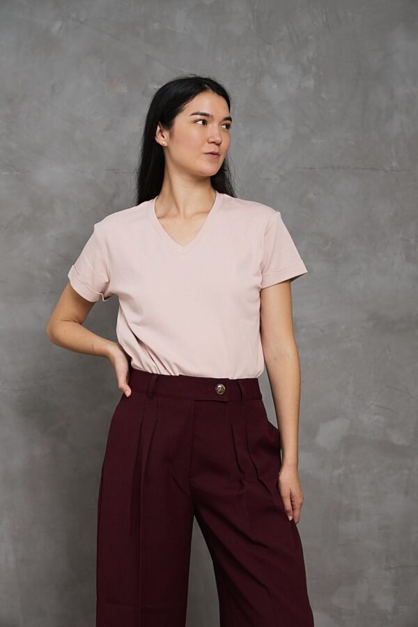 Polo Bea | Cuello V manga con doblez<span> - </span>Fresa Milkshake, M
