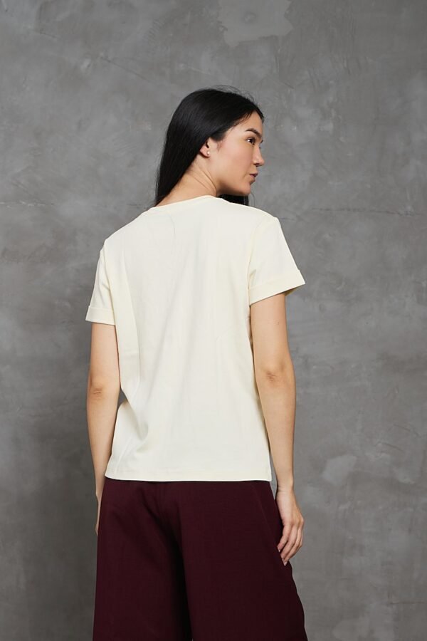 Polo Bea | Cuello V manga con doblez<span> - </span>Vainilla, XL