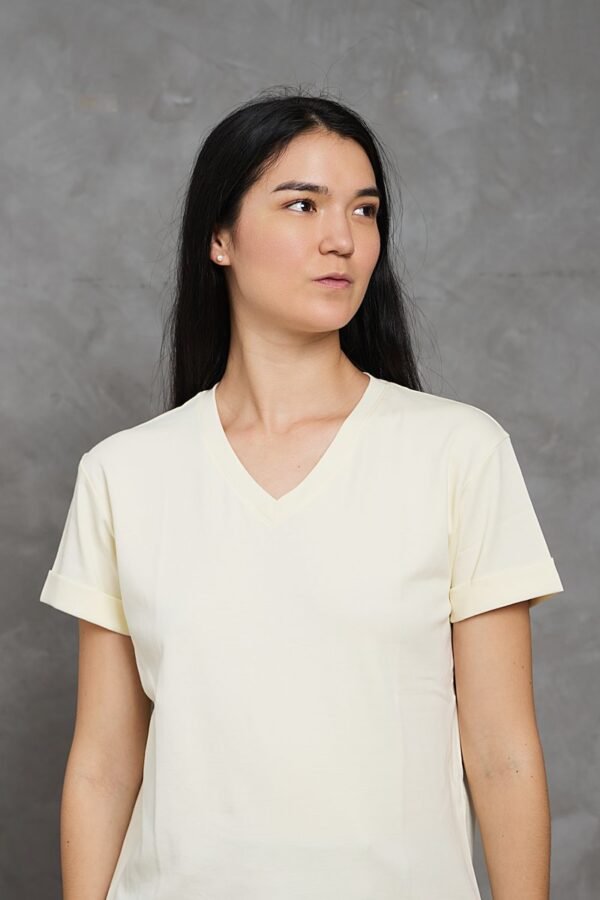 Polo Bea | Cuello V manga con doblez<span> - </span>Vainilla, S