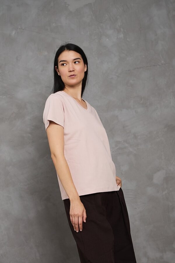Polo Emi | Cuello V manga clásica<span> - </span>Fresa Milkshake, XS