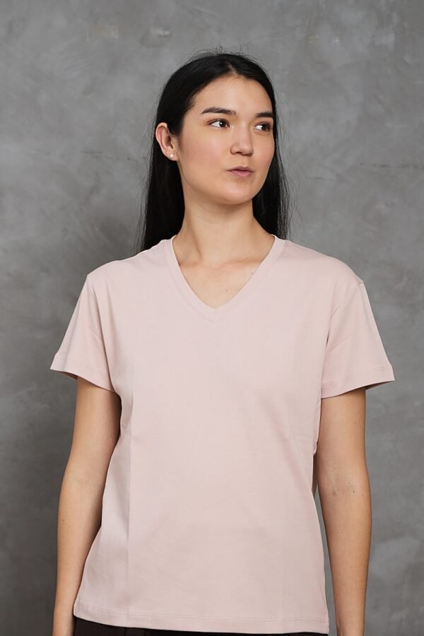 Polo Emi | Cuello V manga clásica<span> - </span>Fresa Milkshake, S