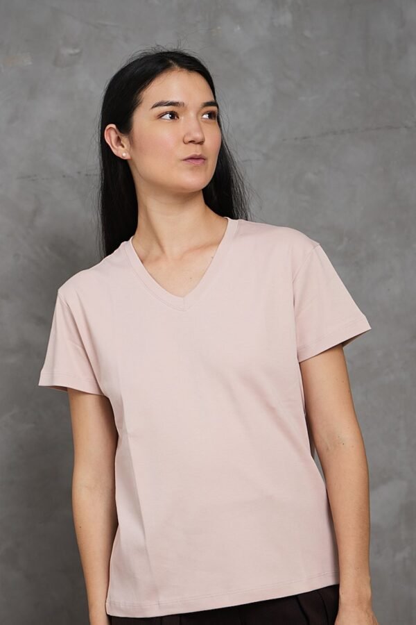 Polo Emi | Cuello V manga clásica<span> - </span>Fresa Milkshake, XL