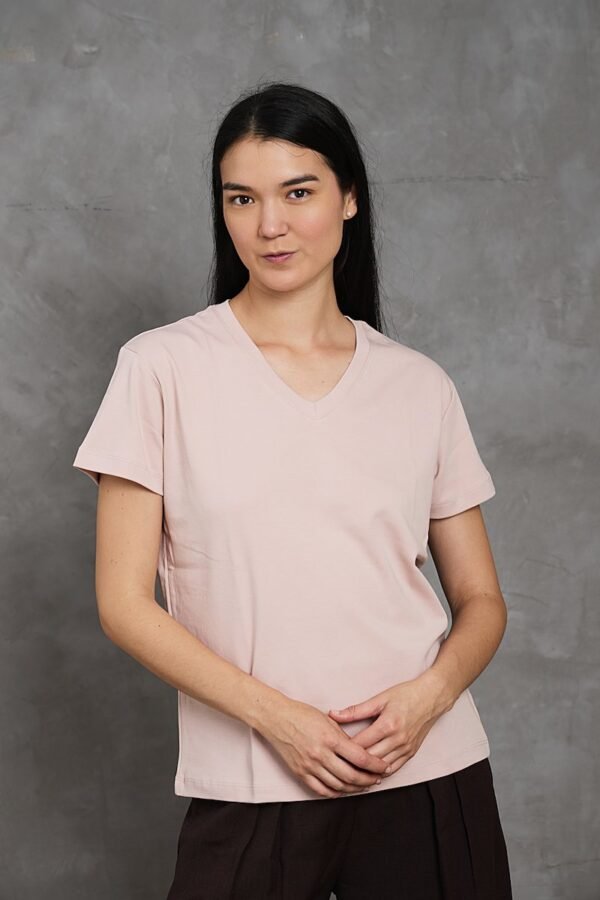 Polo Emi | Cuello V manga clásica<span> - </span>Fresa Milkshake, L