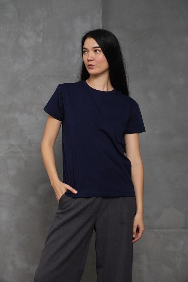Polo Isa | cuello redondo manga clásica<span> - </span>Azul marino, XS