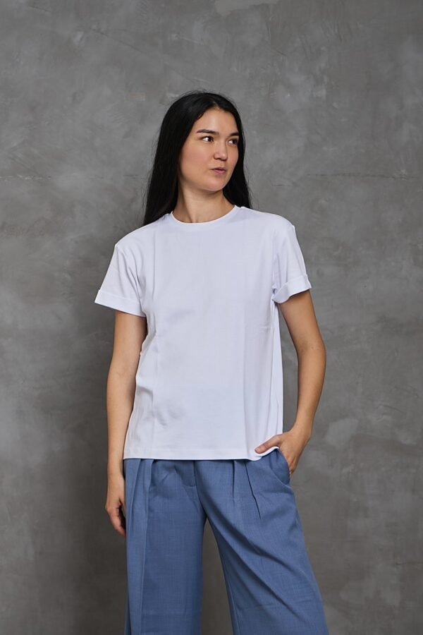 Polo Lia | Cuello redondo manga con doblez<span> - </span>Blanco, S