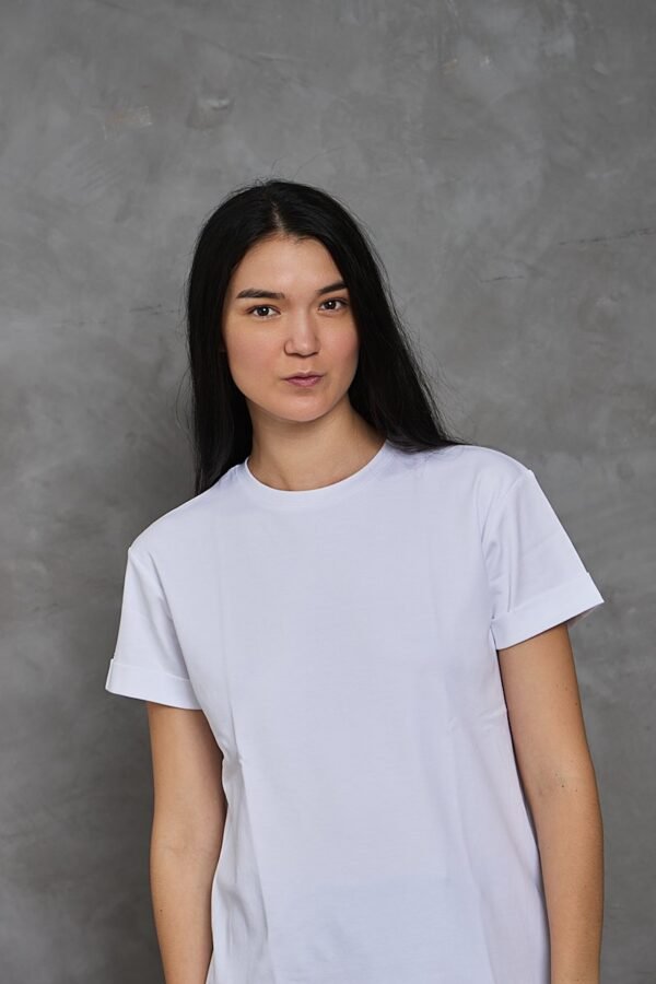 Polo Lia | Cuello redondo manga con doblez<span> - </span>Blanco, L