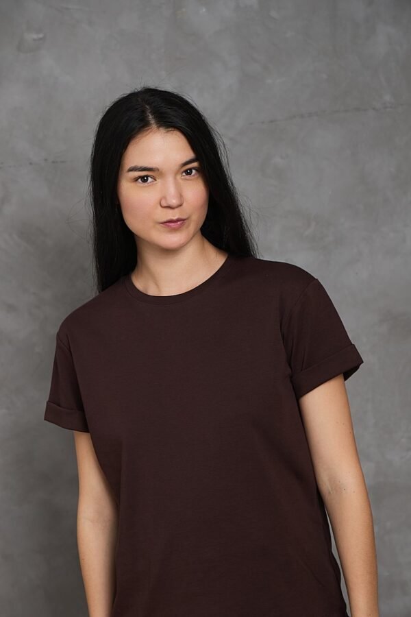 Polo Lia | Cuello redondo manga con doblez<span> - </span>Marrón, M