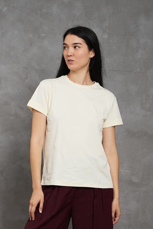 Polo Lia | Cuello redondo manga con doblez<span> - </span>Vainilla, XS