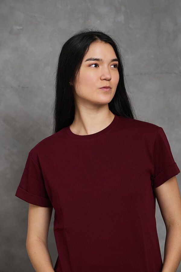 Polo Lia | Cuello redondo manga con doblez<span> - </span>Vino, S