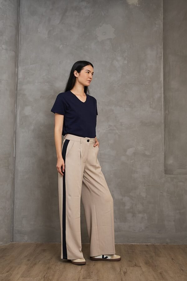 Pantalón Sastrero SIDE<span> - </span>M, Beige claro | Azul Marino
