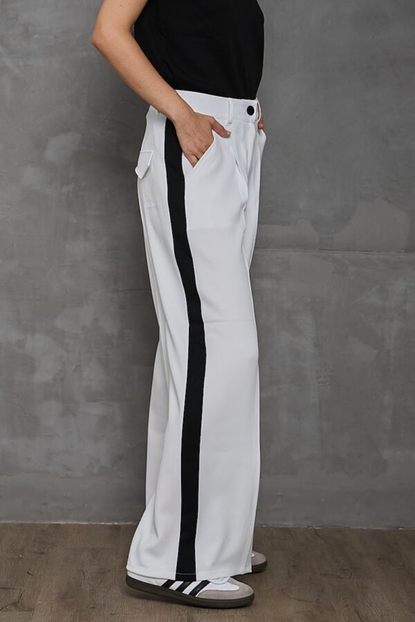 Pantalón Sastrero SIDE<span> - </span>M, Blanco Negro