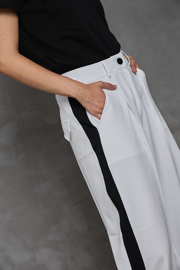 Pantalón Sastrero SIDE<span> - </span>S, Blanco Negro