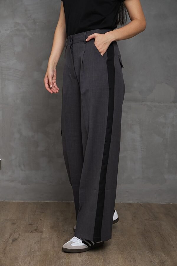 Pantalón Sastrero SIDE<span> - </span>M, Gris | Negro