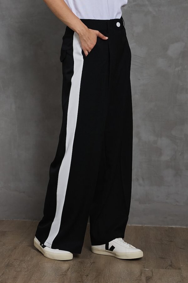 Pantalón Sastrero SIDE<span> - </span>S, Negro blanco