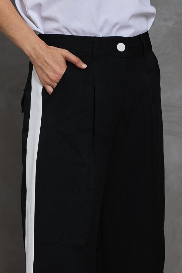 Pantalón Sastrero SIDE<span> - </span>M, Negro blanco