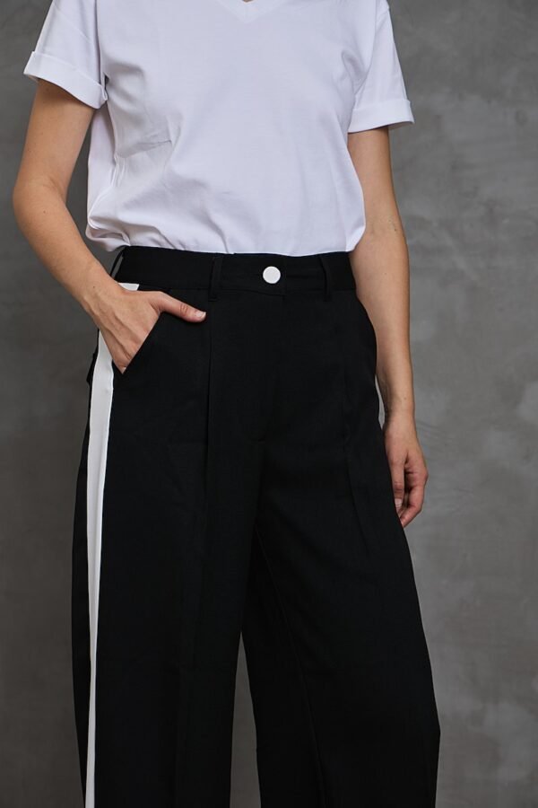 Pantalón Sastrero SIDE<span> - </span>L, Negro blanco