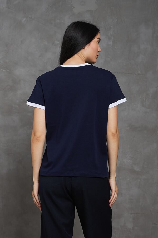 Polo Vico | Cuello redondo bicolor<span> - </span>Azul marino blanco, M