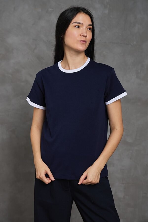 Polo Vico | Cuello redondo bicolor<span> - </span>Azul marino blanco, S