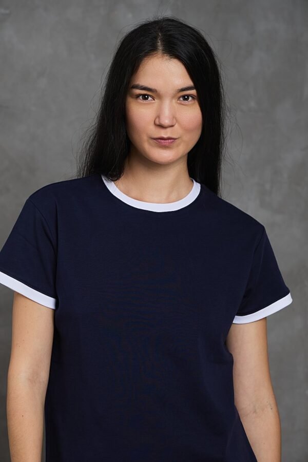 Polo Vico | Cuello redondo bicolor<span> - </span>Azul marino blanco, XS