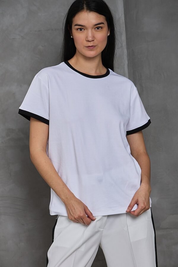 Polo Vico | Cuello redondo bicolor<span> - </span>Blanco Negro, S