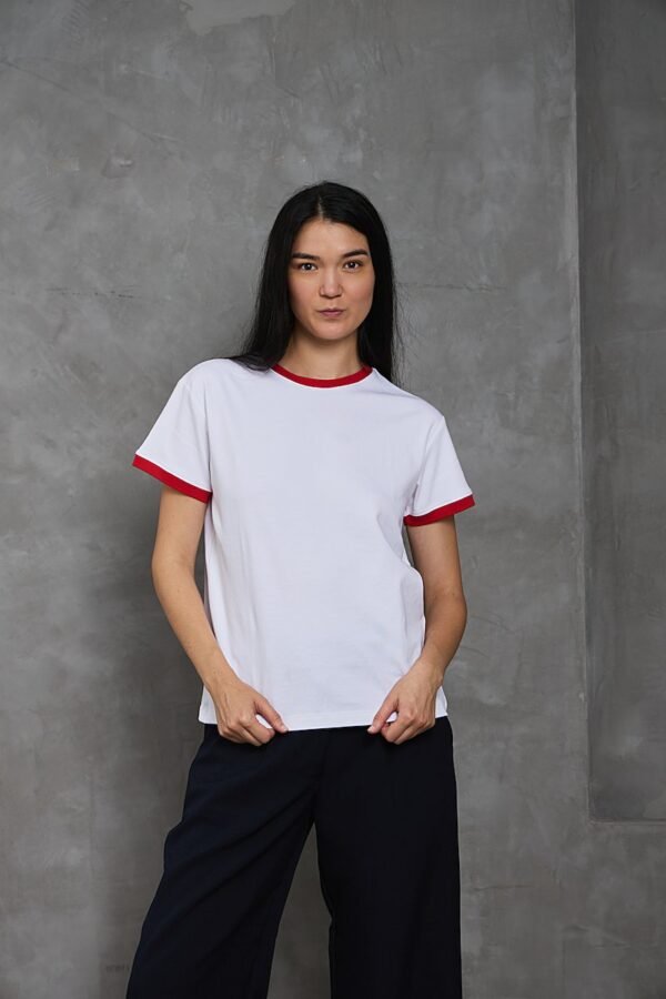 Polo Vico | Cuello redondo bicolor<span> - </span>Blanco rojo, S