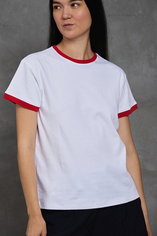 Polo Vico | Cuello redondo bicolor<span> - </span>Blanco rojo, L