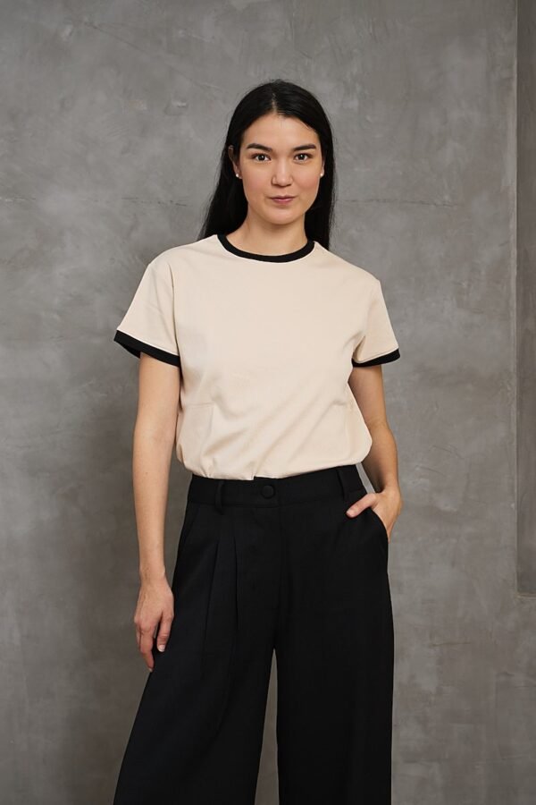 Polo Vico | Cuello redondo bicolor<span> - </span>Cappuccino negro, XS
