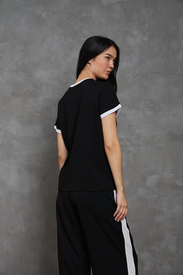 Polo Vico | Cuello redondo bicolor<span> - </span>Negro blanco, XL