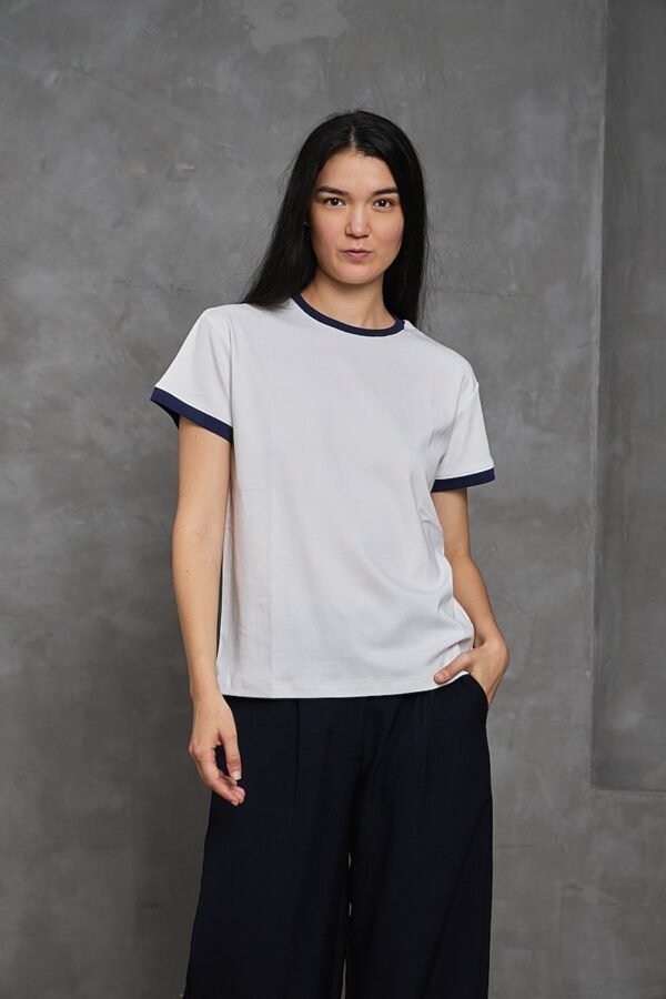 Polo Vico | Cuello redondo bicolor<span> - </span>Perla Azul, XS