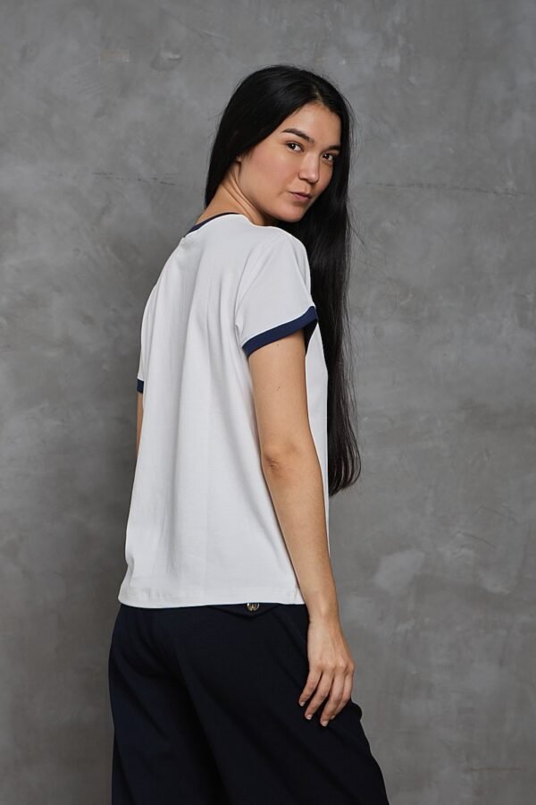 Polo Vico | Cuello redondo bicolor<span> - </span>Perla Azul, XL