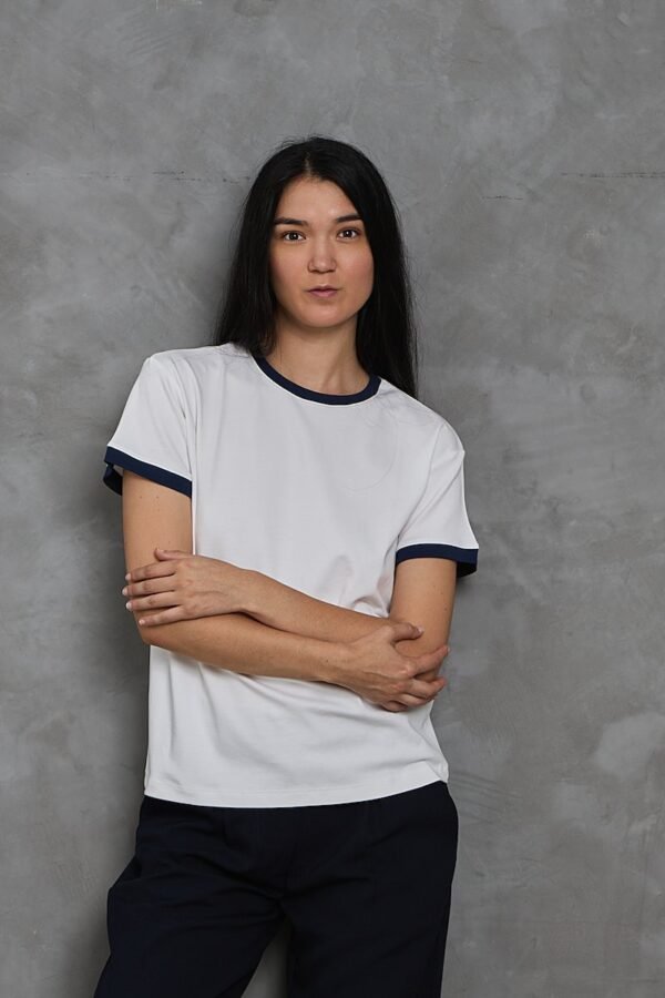 Polo Vico | Cuello redondo bicolor<span> - </span>Perla Azul, M