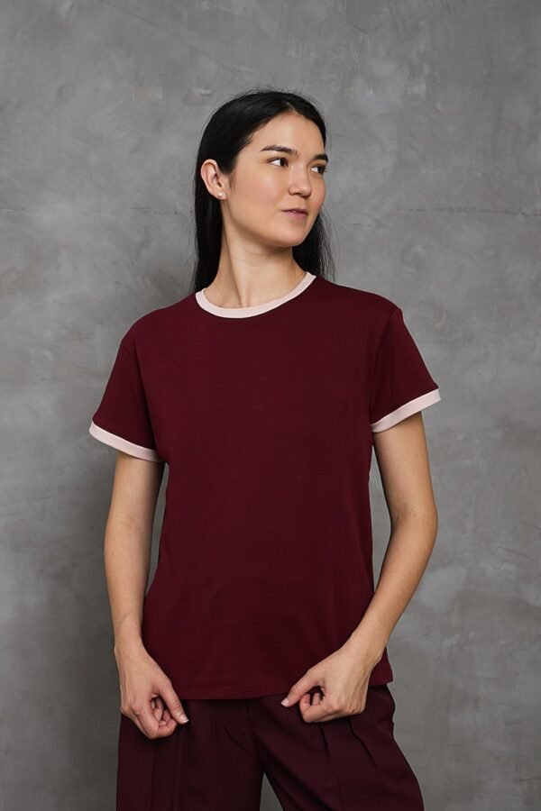 Polo Vico | Cuello redondo bicolor<span> - </span>Vino fresa milk, XS