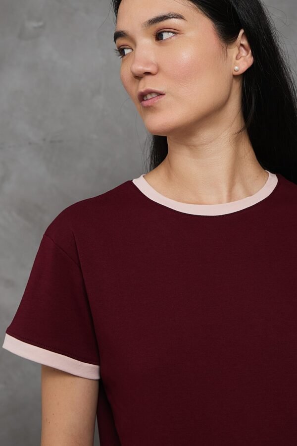 Polo Vico | Cuello redondo bicolor<span> - </span>Vino fresa milk, L