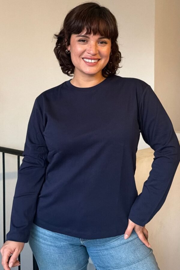 Polo Noe | Cuello redondo manga larga<span> - </span>Azul marino, S